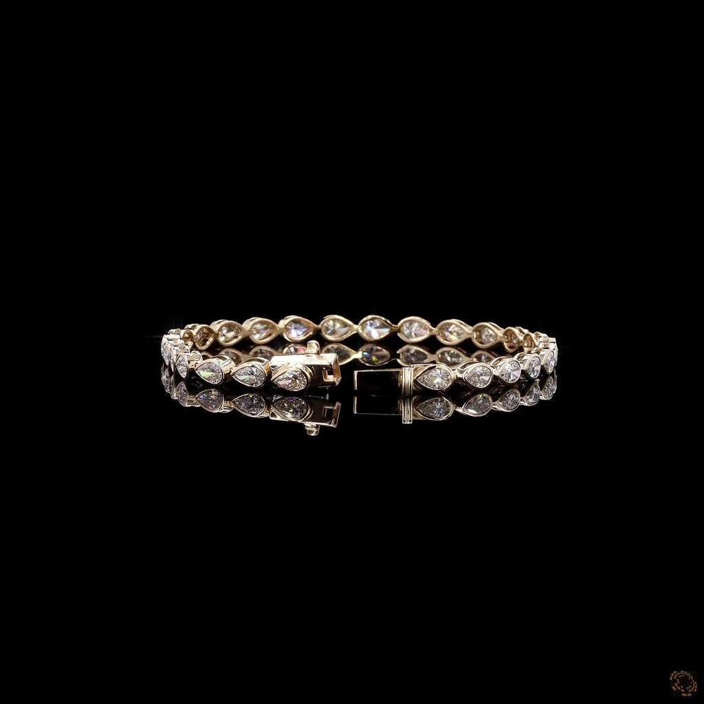 6.71Ct Pear Lab Grown Diamond Bezel Set Bracelet