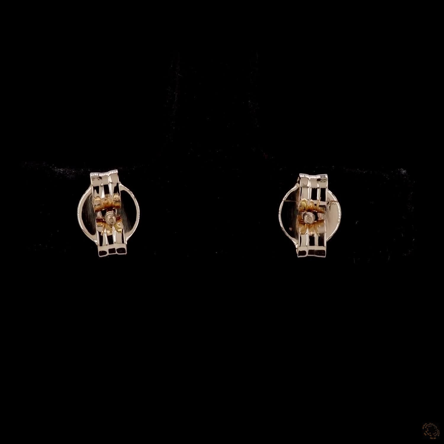 0.99 Ct Yellow Gold Round Cut Solitaire Stud Earrings in 3-Prong Martini Setting