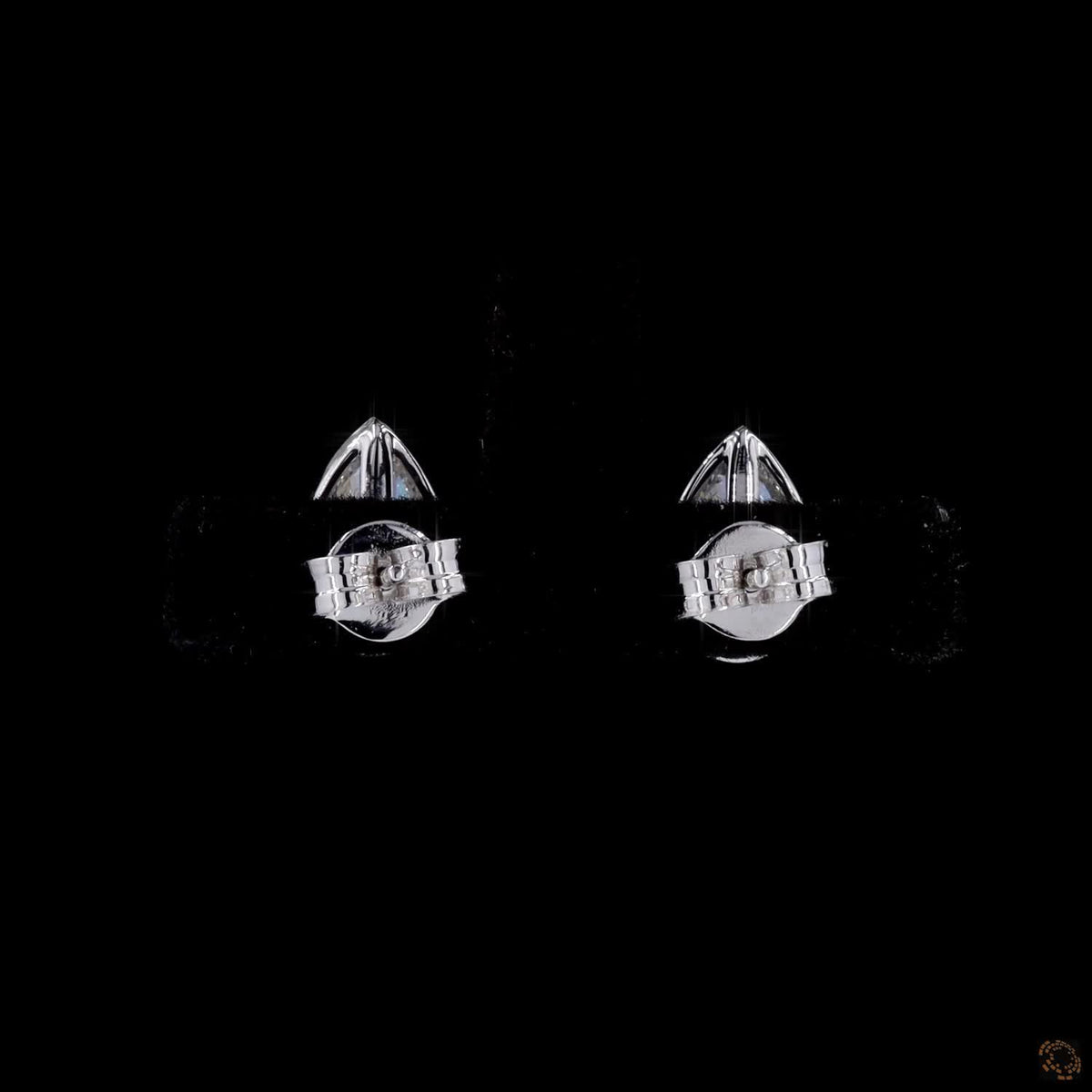 2.07 Ct Bezel-Set Pear Cut Solitaire Diamond Stud Earrings in White Gold