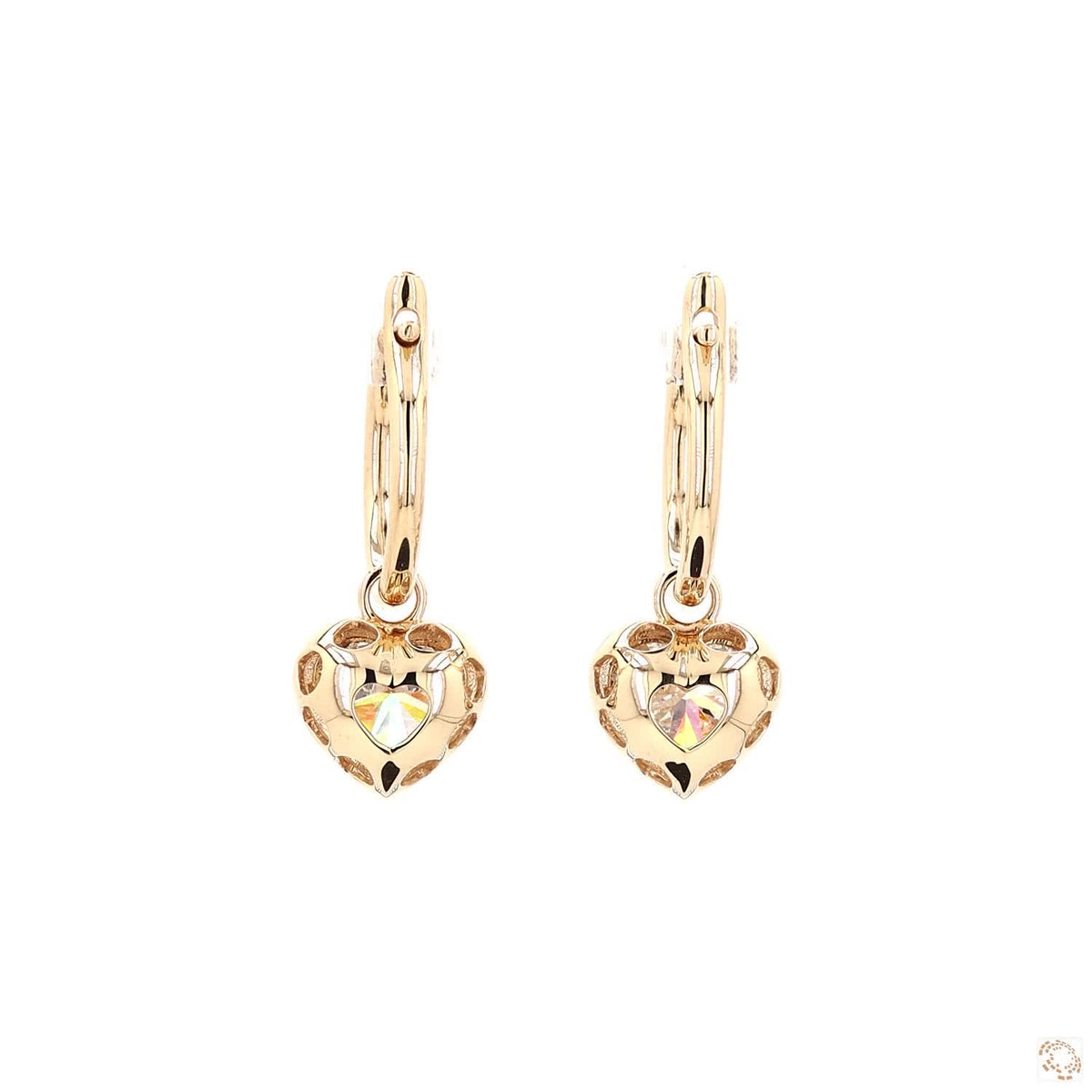 3.05 Ct Heart-Shaped Diamond Black Rhodium Bezel Huggie Charm Earrings