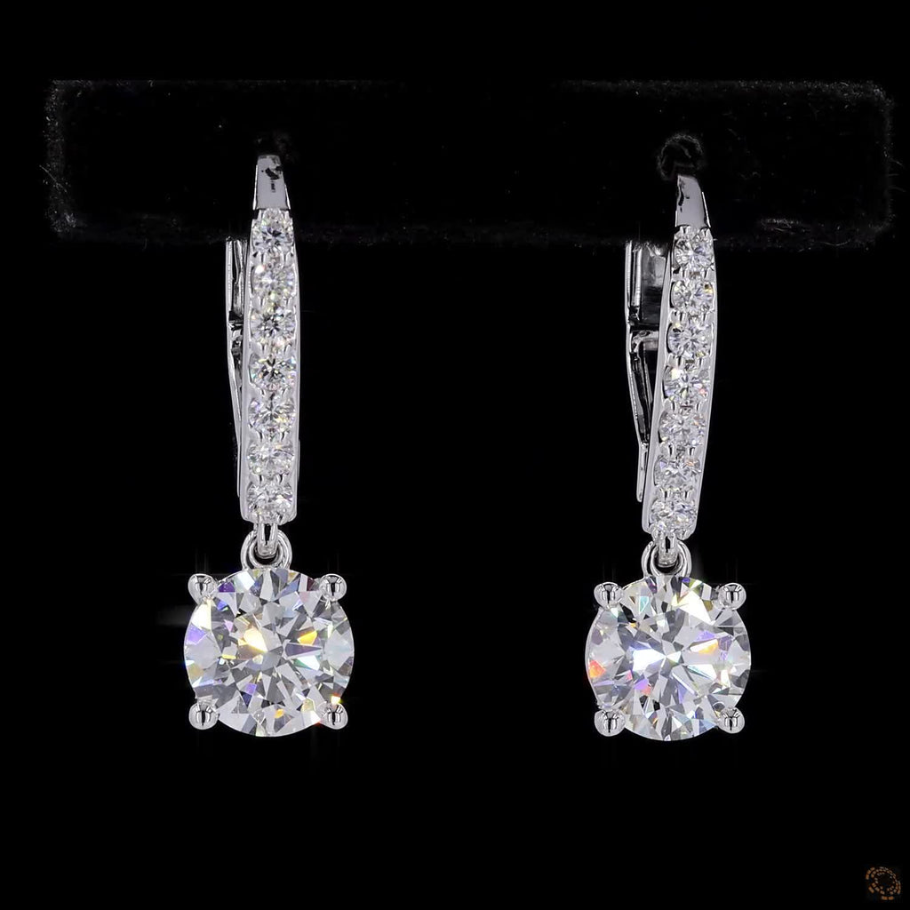 2.33 Ct White Lab-Created Sapphire Hoop Earrings in Sterling Silver