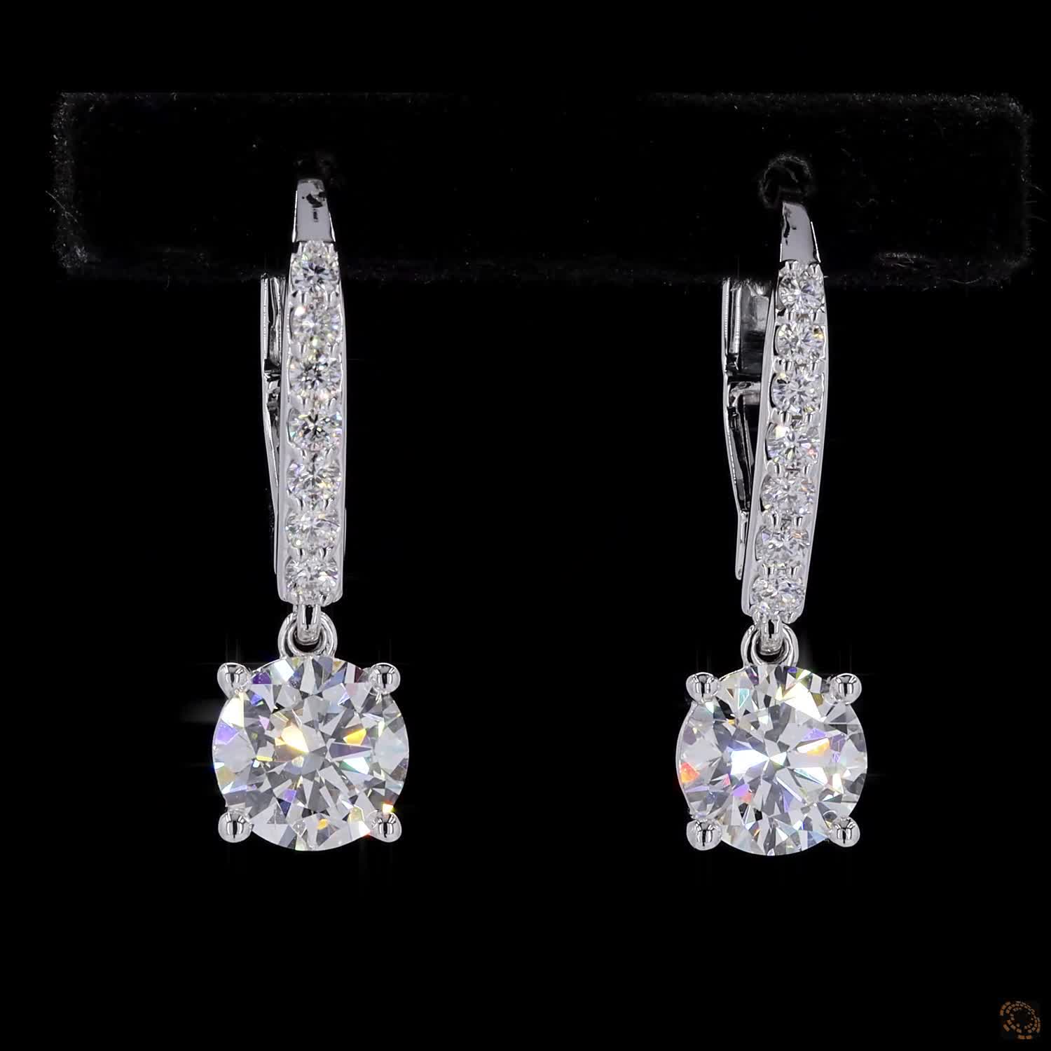 2.33 Ct White Lab-Created Sapphire Hoop Earrings in Sterling Silver