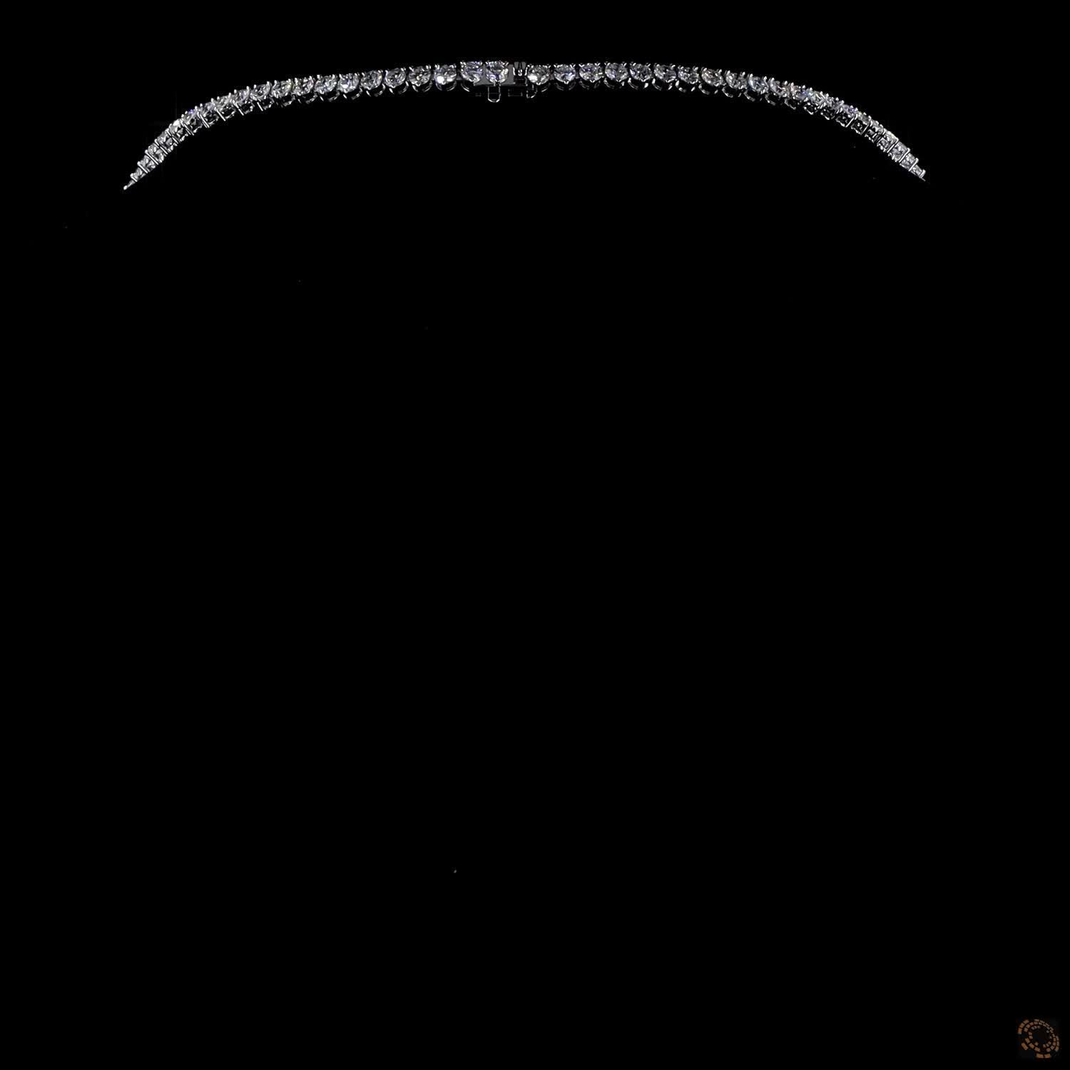 27.69 Cts 14K WHITE GOLD Round Shape Tennis Necklace