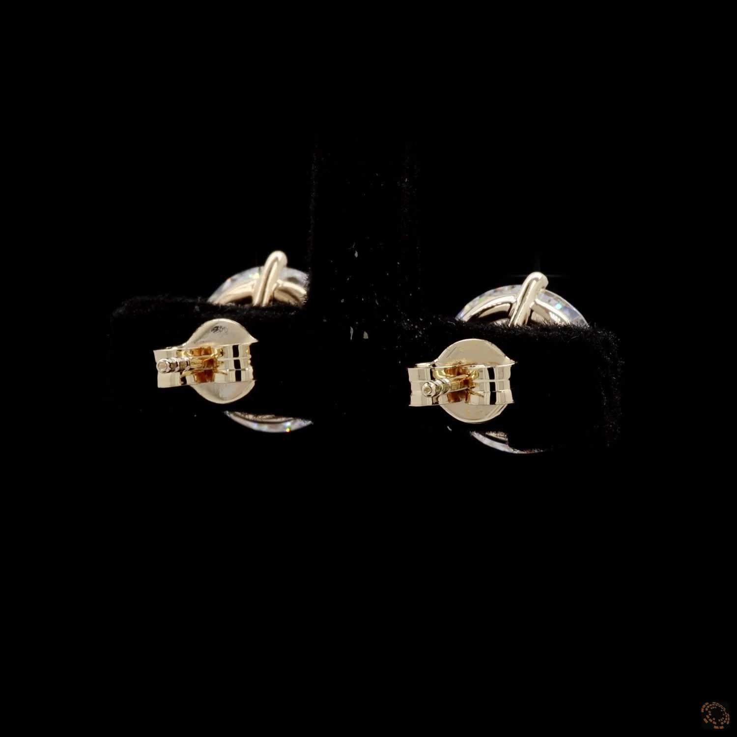 6.75 Ct Classic Round Diamond Solitaire Studs in White Gold