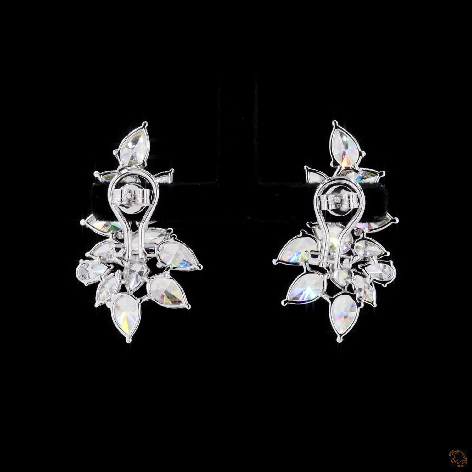 13.11 Ct FANCY-SHAPED DIAMOND CLUSTER EARRINGS