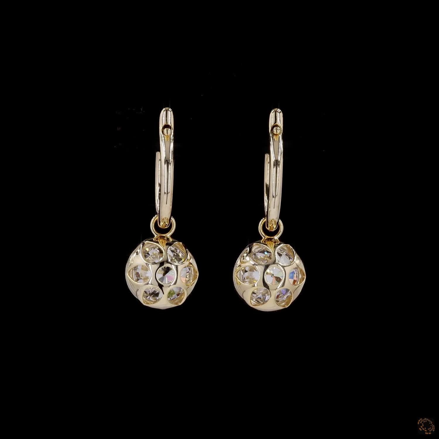 6.00 Ct Two-Tone Round Diamond Dangle Huggie Hoop Earrings, 14K Yellow & White Gold Solitaire Drop Earrings (Copy)