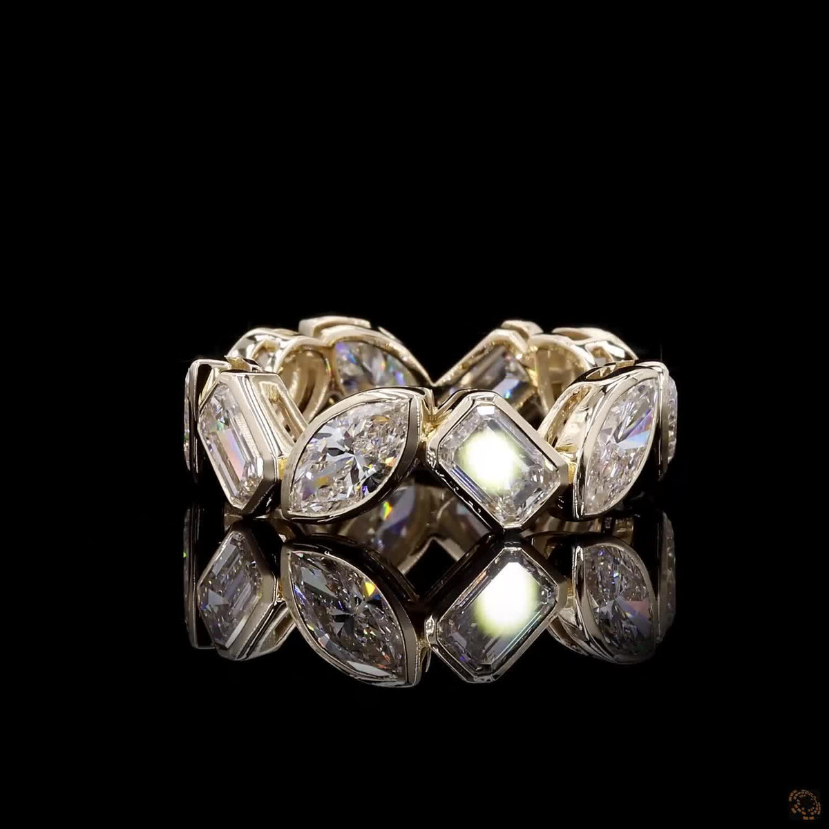 6.31 Ct Mixed Cut Diamond Eternity Band – 14K Yellow Gold