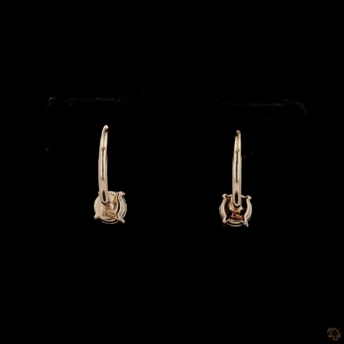 0.74 Ct 14K Yellow Gold Graduated Diamond Ear Jackets | Convertible Two-Stone Front-Back Solitaire Earrings
