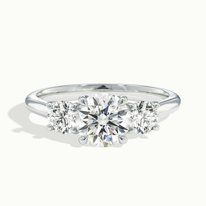 2.50 Ct In Round Bardot Scallop Engagement Ring