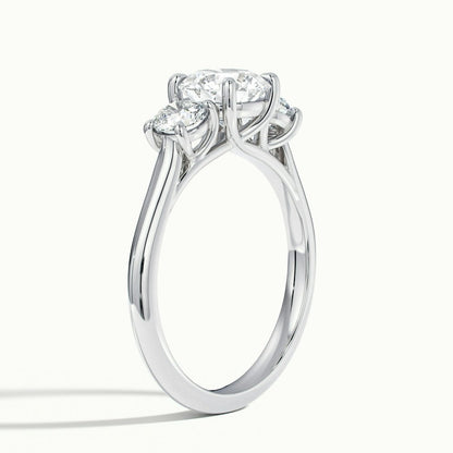 2.50 Ct In Round Bardot Scallop Engagement Ring