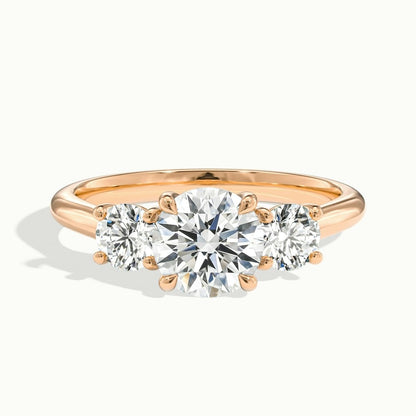 2.50 Ct In Round Bardot Scallop Engagement Ring