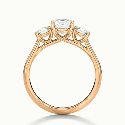 2.50 Ct In Round Bardot Scallop Engagement Ring