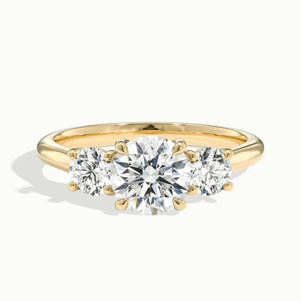2.50 Ct In Round Bardot Scallop Engagement Ring