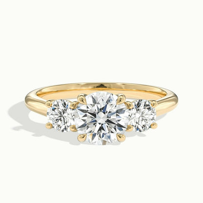 2.50 Ct In Round Bardot Scallop Engagement Ring