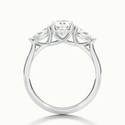 2.75 Ct In Round Bardot Scallop Engagement Ring