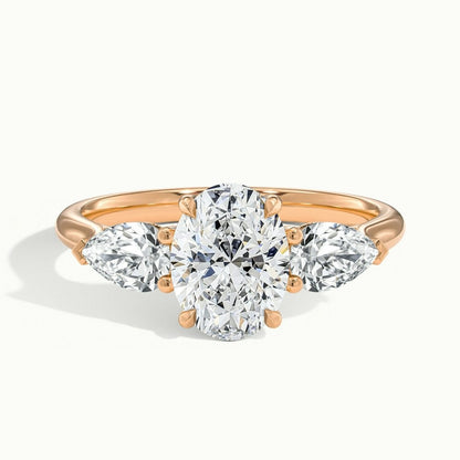 2.75 Ct In Round Bardot Scallop Engagement Ring