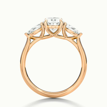 2.75 Ct In Round Bardot Scallop Engagement Ring