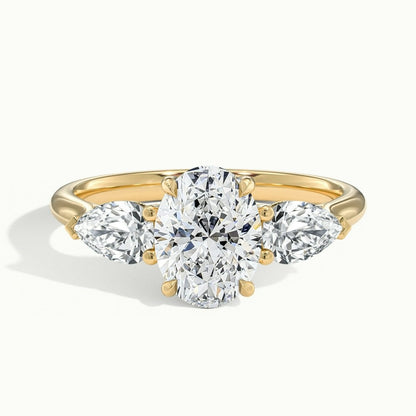 2.75 Ct In Round Bardot Scallop Engagement Ring