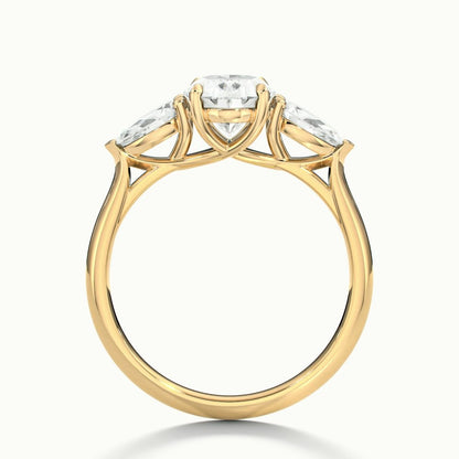 2.75 Ct In Round Bardot Scallop Engagement Ring