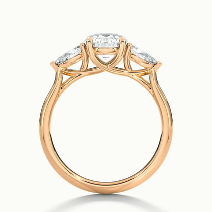 2.50 Ct In Round Bardot Scallop Engagement Ring