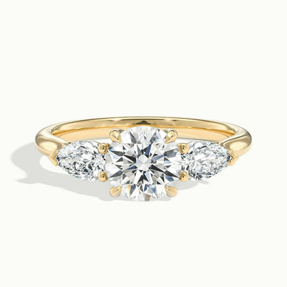 2.50 Ct In Round Bardot Scallop Engagement Ring