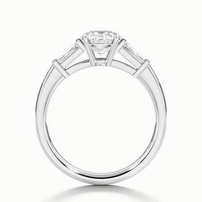 2.30 Ct In Round Bardot Scallop Engagement Ring