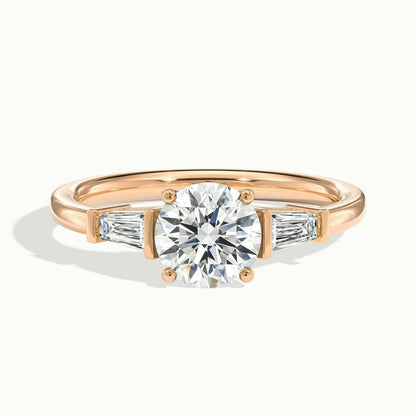 2.30 Ct In Round Bardot Scallop Engagement Ring