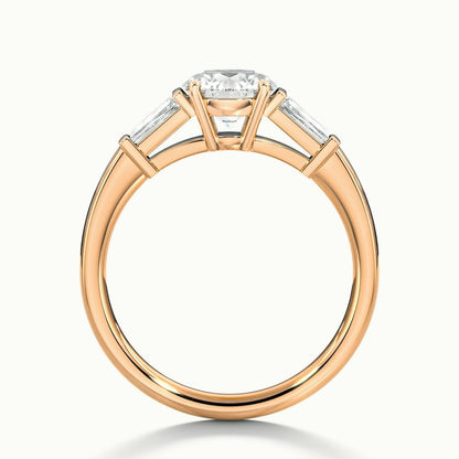 2.30 Ct In Round Bardot Scallop Engagement Ring