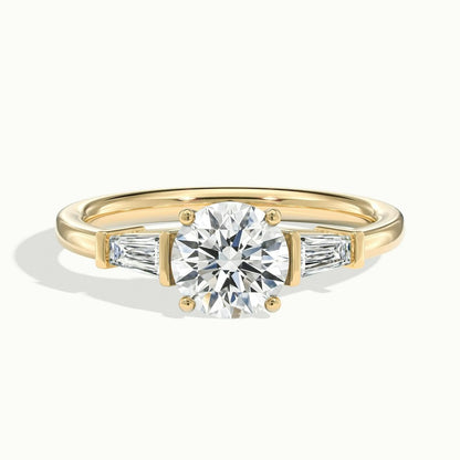 2.30 Ct In Round Bardot Scallop Engagement Ring