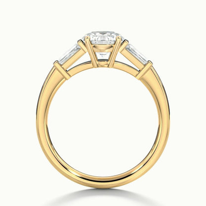 2.30 Ct In Round Bardot Scallop Engagement Ring