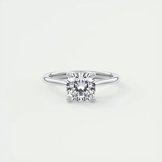 2.80 Ct The Cathedral Center Stone Cushion Hidden Halo Engagement Ring