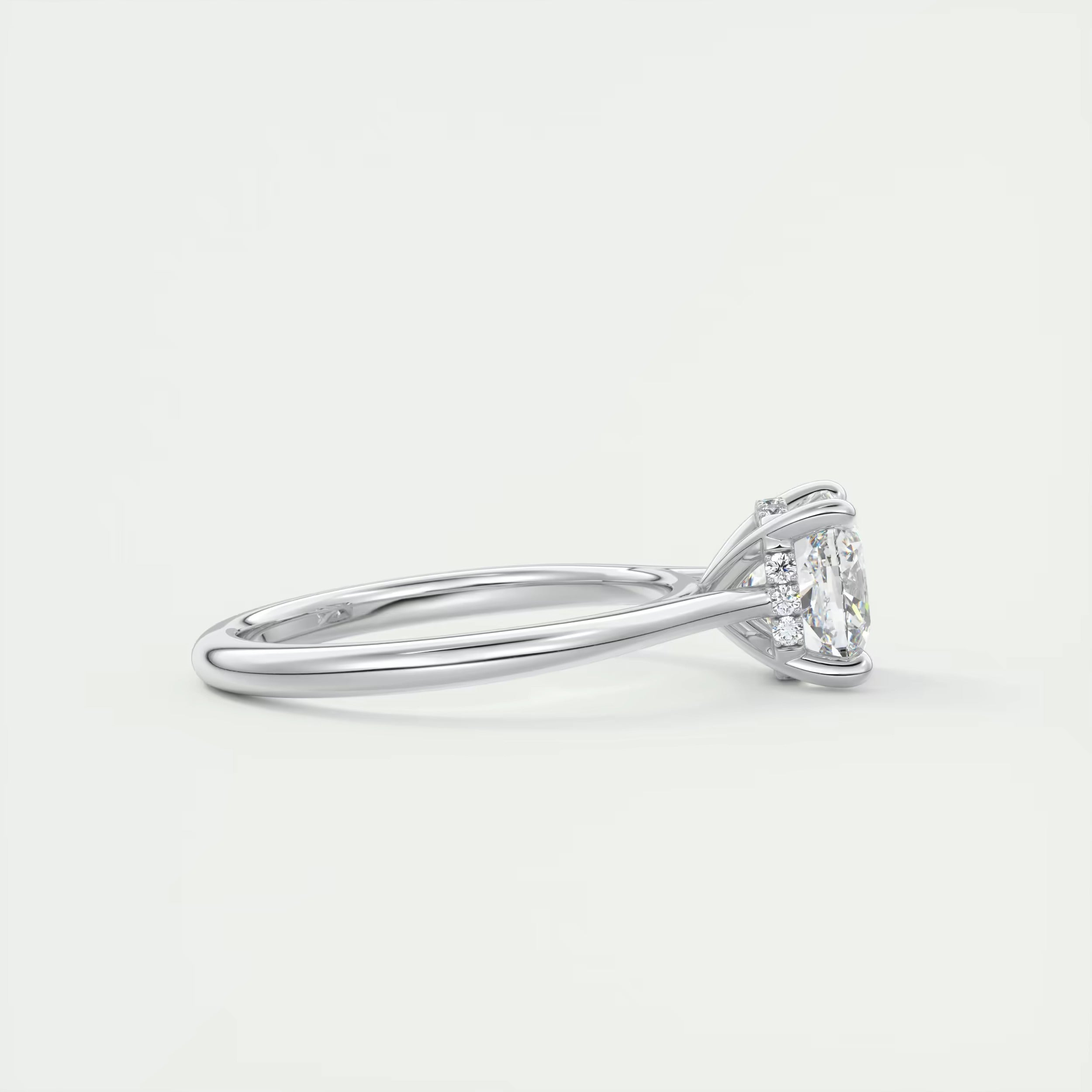 2.80 Ct The Cathedral Center Stone Cushion Hidden Halo Engagement Ring