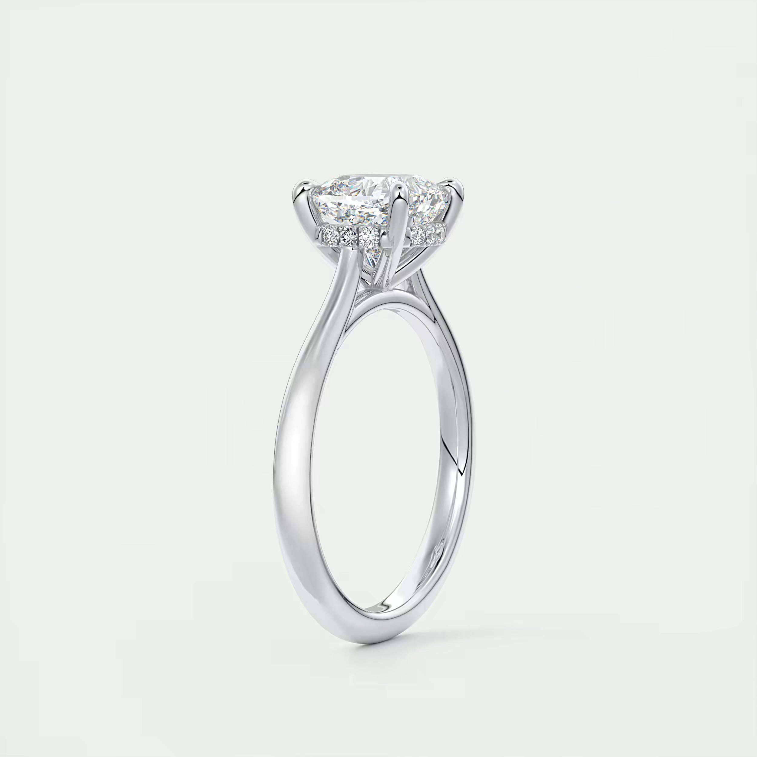 2.80 Ct The Cathedral Center Stone Cushion Hidden Halo Engagement Ring