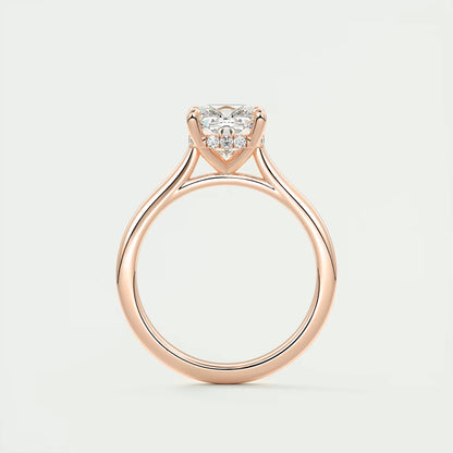 2.80 Ct The Cathedral Center Stone Cushion Hidden Halo Engagement Ring