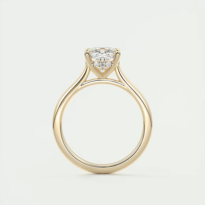 2.80 Ct The Cathedral Center Stone Cushion Hidden Halo Engagement Ring