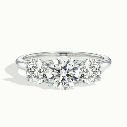 2.50 Ct In Round Bardot Scallop Engagement Ring