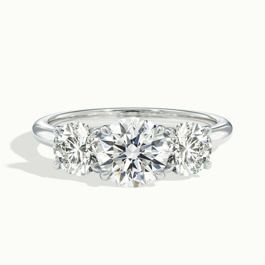 2.50 Ct In Round Bardot Scallop Engagement Ring