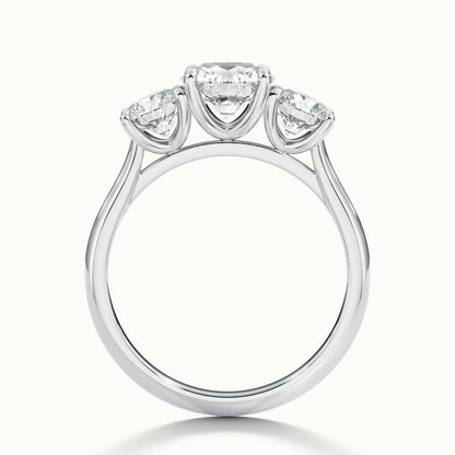 2.50 Ct In Round Bardot Scallop Engagement Ring