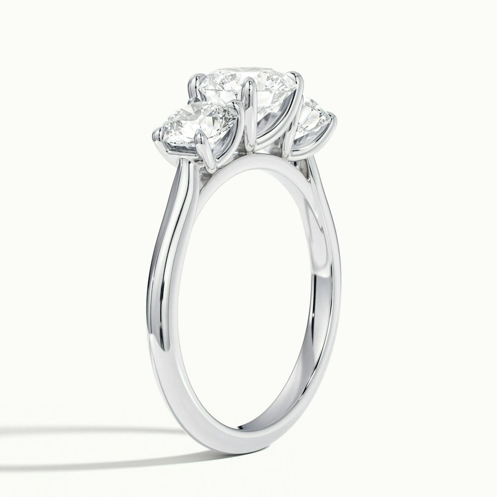 2.50 Ct In Round Bardot Scallop Engagement Ring