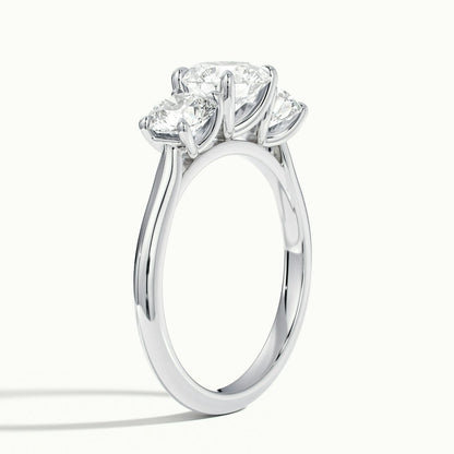 2.50 Ct In Round Bardot Scallop Engagement Ring