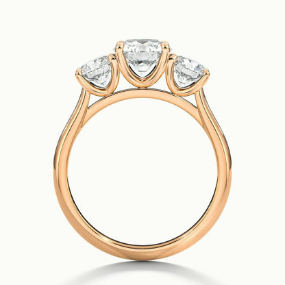2.50 Ct In Round Bardot Scallop Engagement Ring