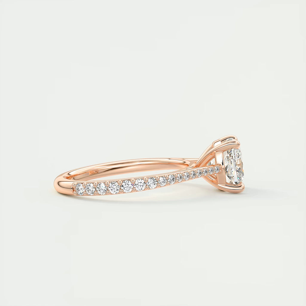 2.45 Ct The Cathedral Pavé Cushion Solitaire Ring Engagement Ring