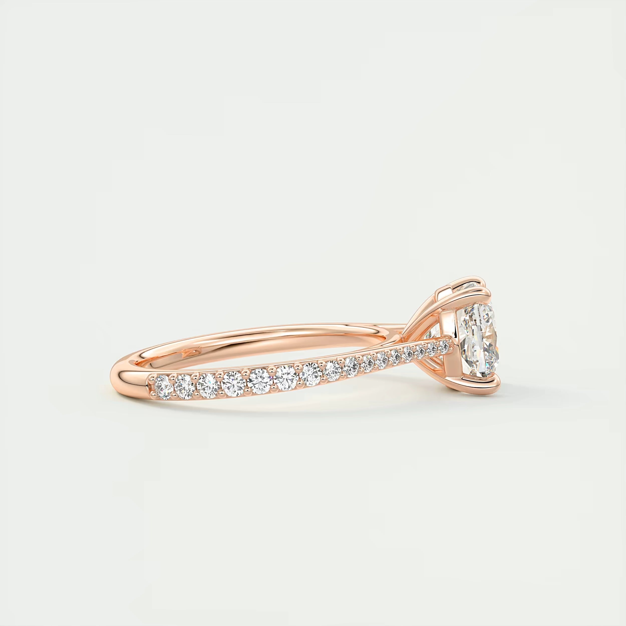 2.45 Ct The Cathedral Pavé Cushion Solitaire Ring Engagement Ring