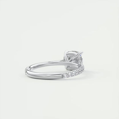 2.45 Ct The Cathedral Pavé Cushion Solitaire Ring Engagement Ring