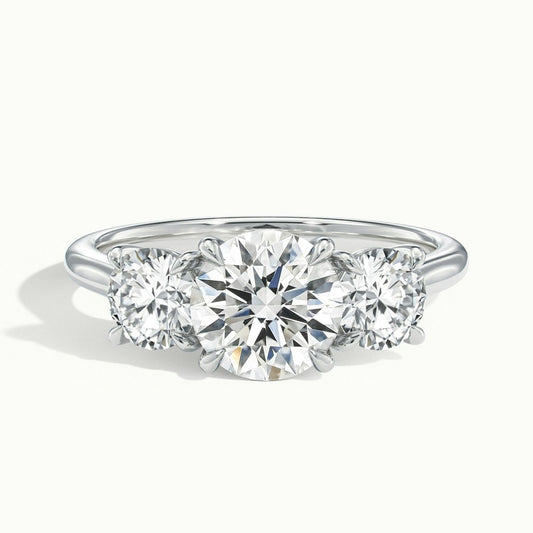 3.50 Ct In Round Bardot Scallop Engagement Ring