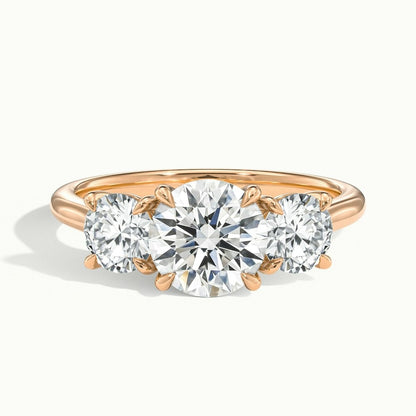 3.50 Ct In Round Bardot Scallop Engagement Ring
