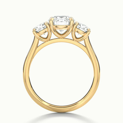 3.50 Ct In Round Bardot Scallop Engagement Ring