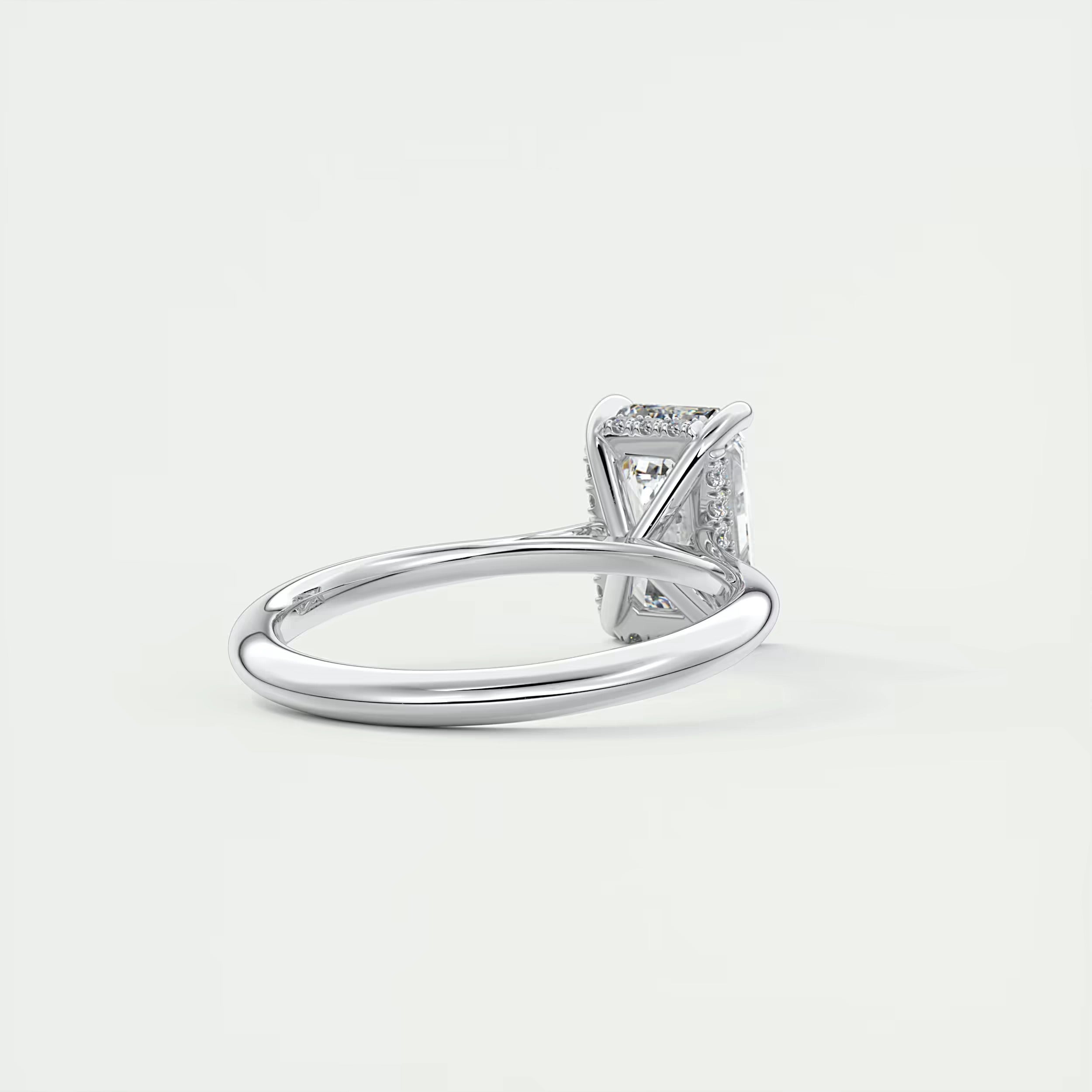 2.80 Ct The Cathedral Hidden Halo Center Stone Emerald Engagement Ring