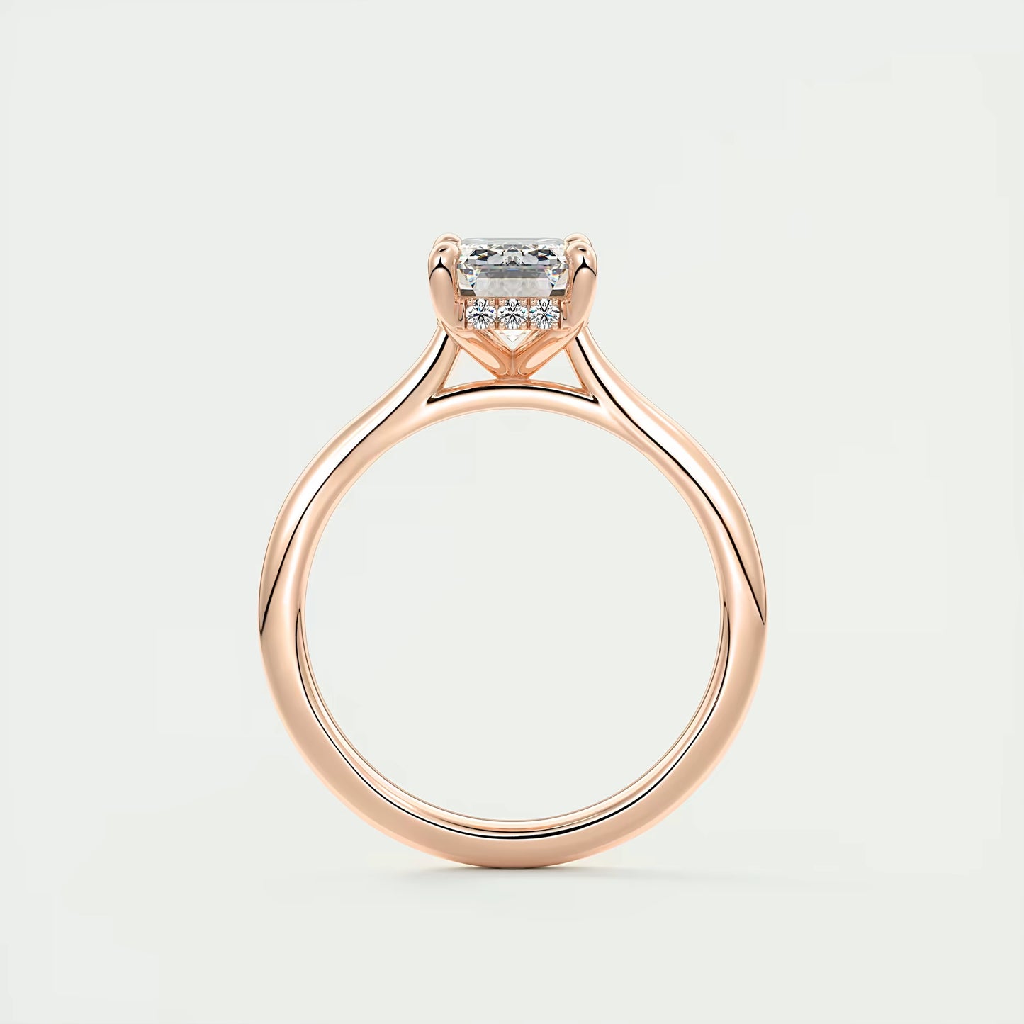 2.80 Ct The Cathedral Hidden Halo Center Stone Emerald Engagement Ring