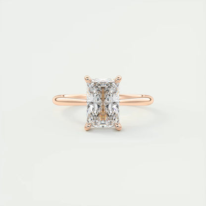 2.80 Ct The Cathedral Center Stone Radiant Hidden Halo Engagement Ring